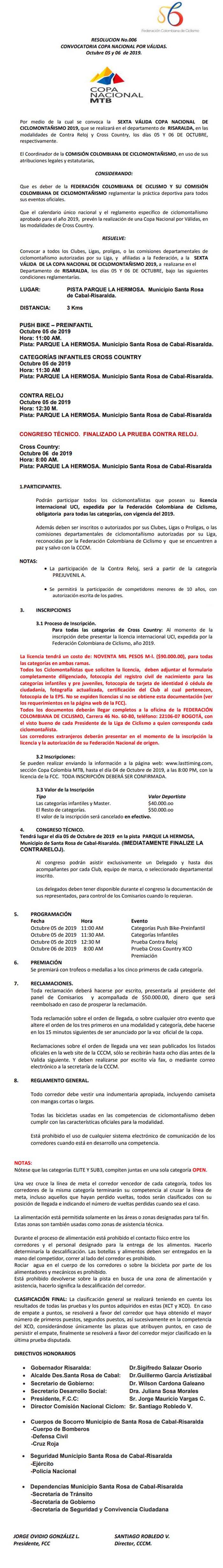 Final Copa Colombia XC - Risaralda