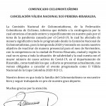 Cancelada 2° válida Copa Colombia en Risaralda.